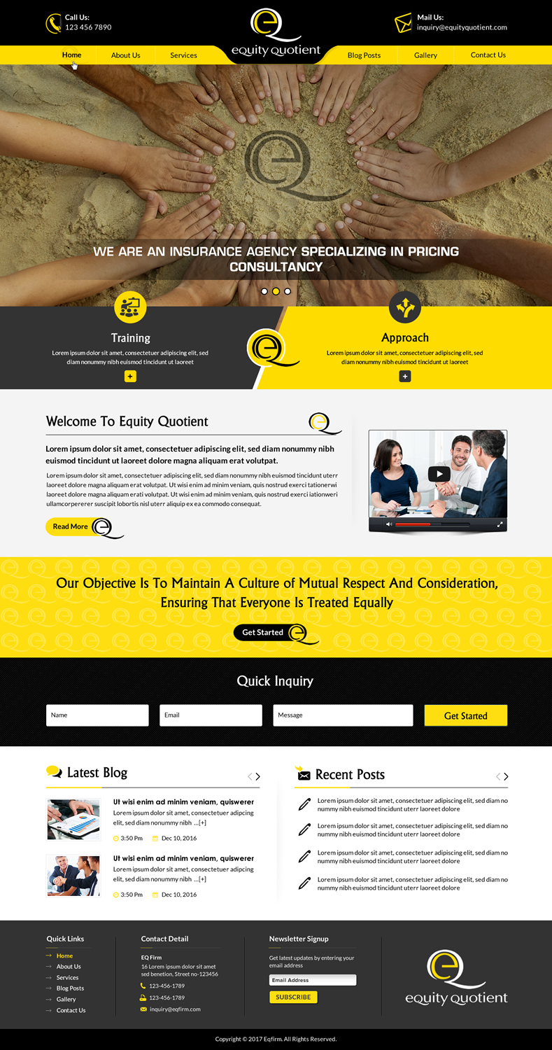 Wordpress Design by Sbss for E.Q.= Equity Quotient | Design: #13009360