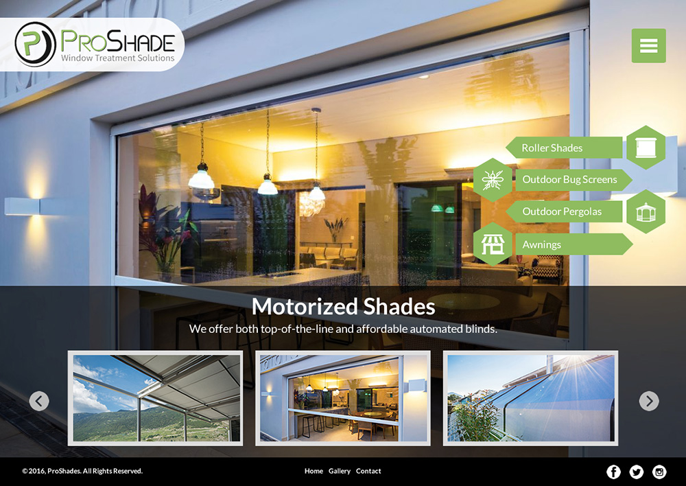 Diseño Web por Anooshaa Kachhia para ProShade Inc | Diseño #13035741