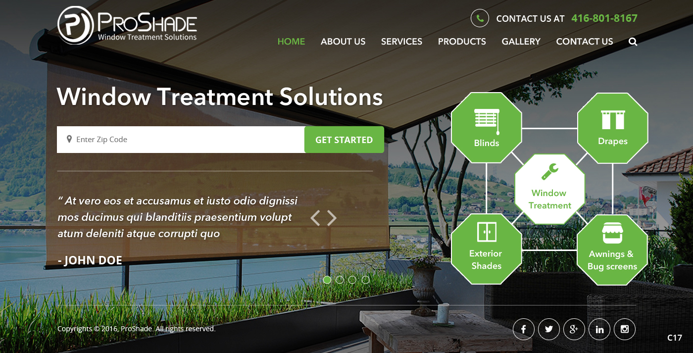 Diseño Web por pb para ProShade Inc | Diseño #12971624