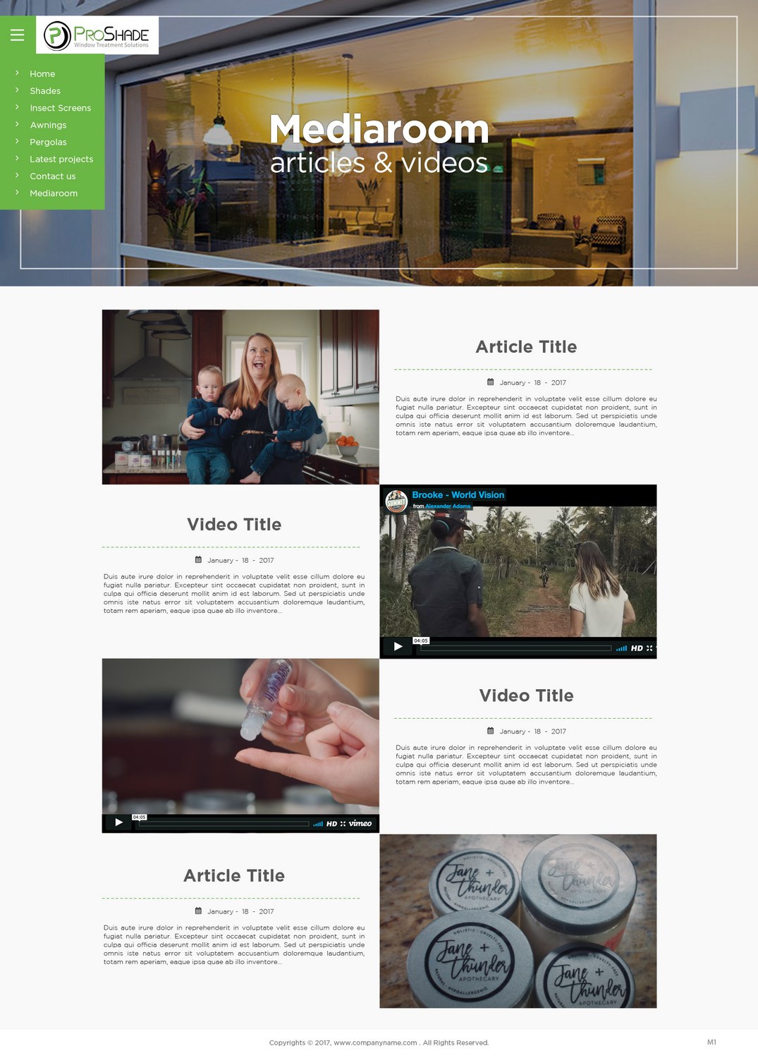 Diseño Web por pb para ProShade Inc | Diseño #14145798