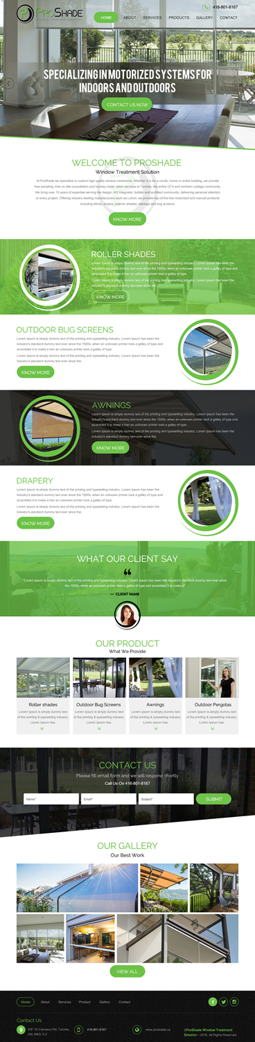 Web Design by rightway for ProShade Inc | Design #13007126
