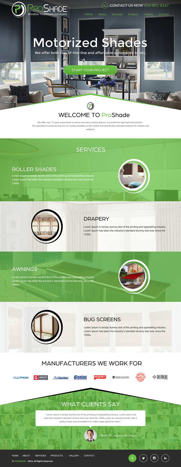 Web Design by rightway for ProShade Inc | Design #13007128