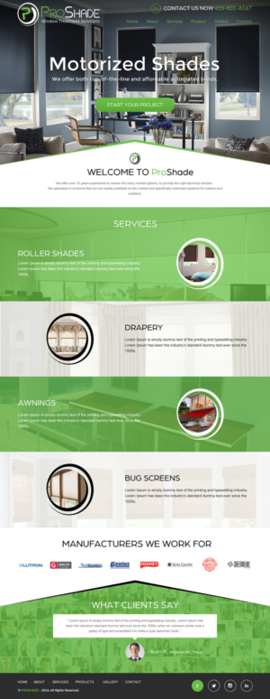 Web Design by rightway for ProShade Inc | Design: #13007128