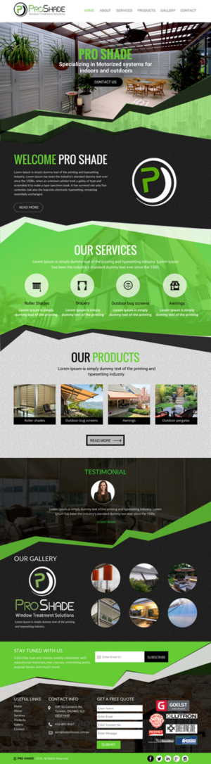 Web Design by rightway for ProShade Inc | Design: #13007129