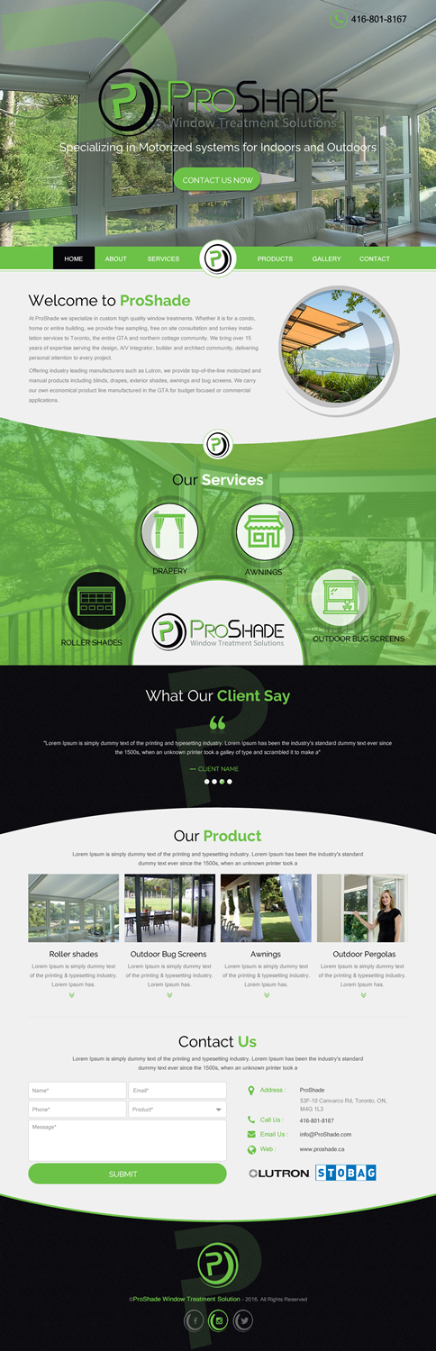 Diseño Web por rightway para ProShade Inc | Diseño #13007132