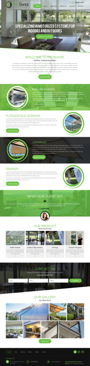 Web Design by rightway for ProShade Inc | Design: #13007262