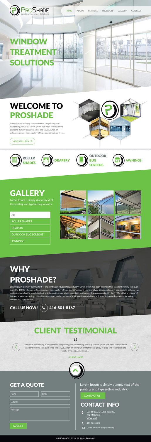 Web Design by rightway for ProShade Inc | Design #13007273