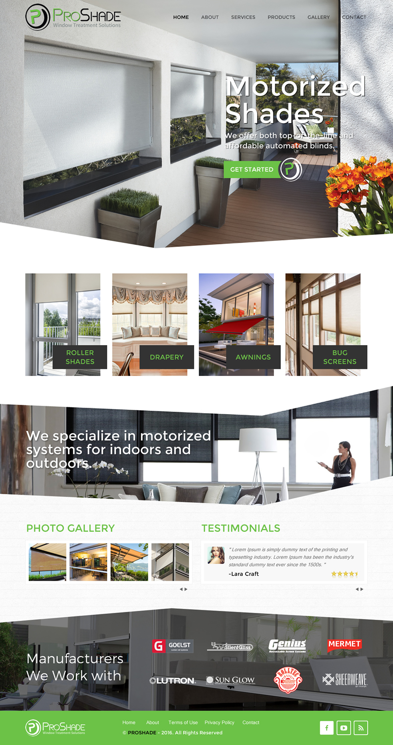Web Design by rightway for ProShade Inc | Design #13007274
