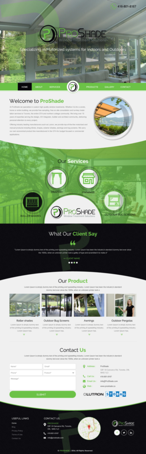 Web Design by rightway for ProShade Inc | Design: #13014498