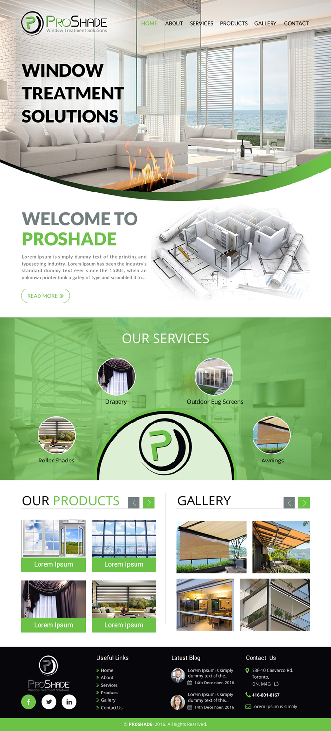 Web Design by rightway for ProShade Inc | Design #13014501