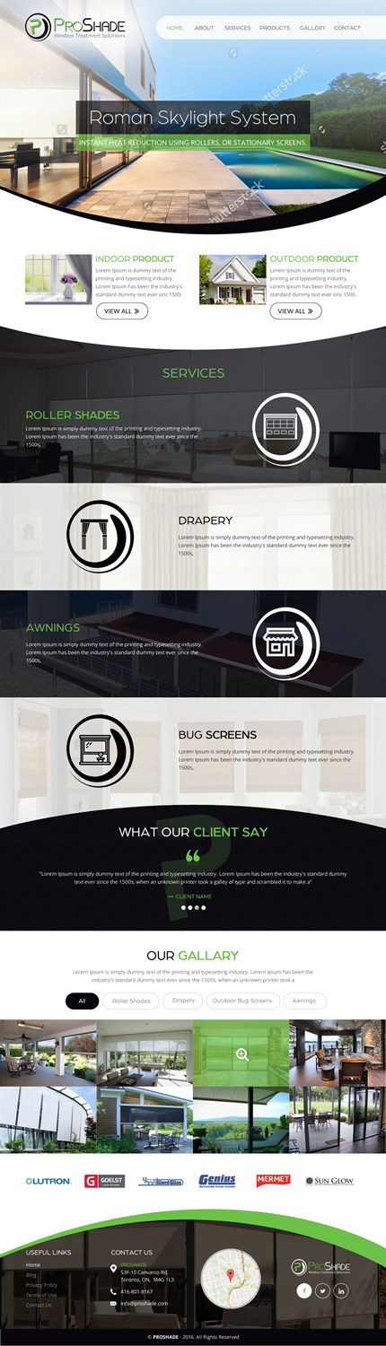 Web Design by rightway for ProShade Inc | Design #13172967