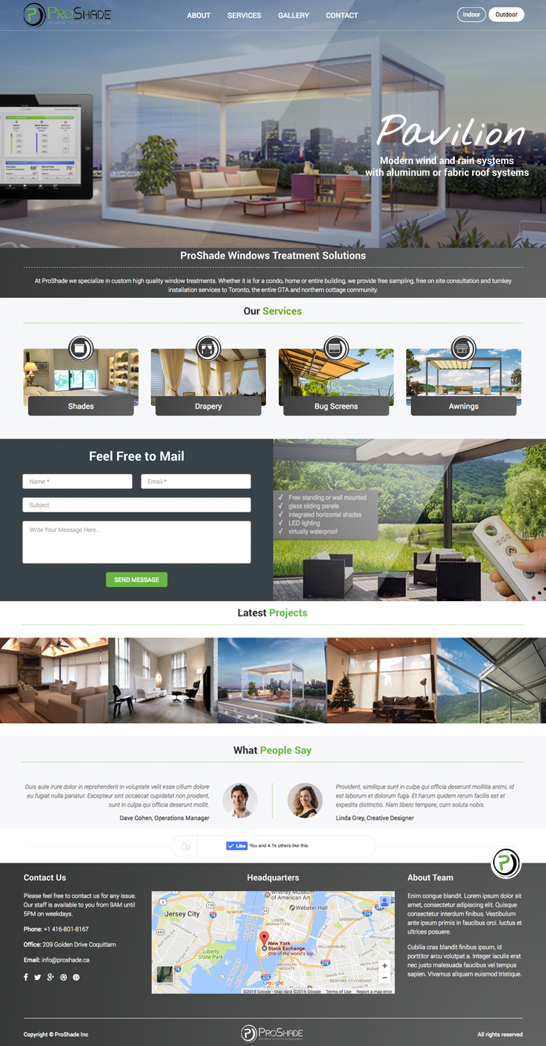 Web Design by cCopilot for ProShade Inc | Design #13085291