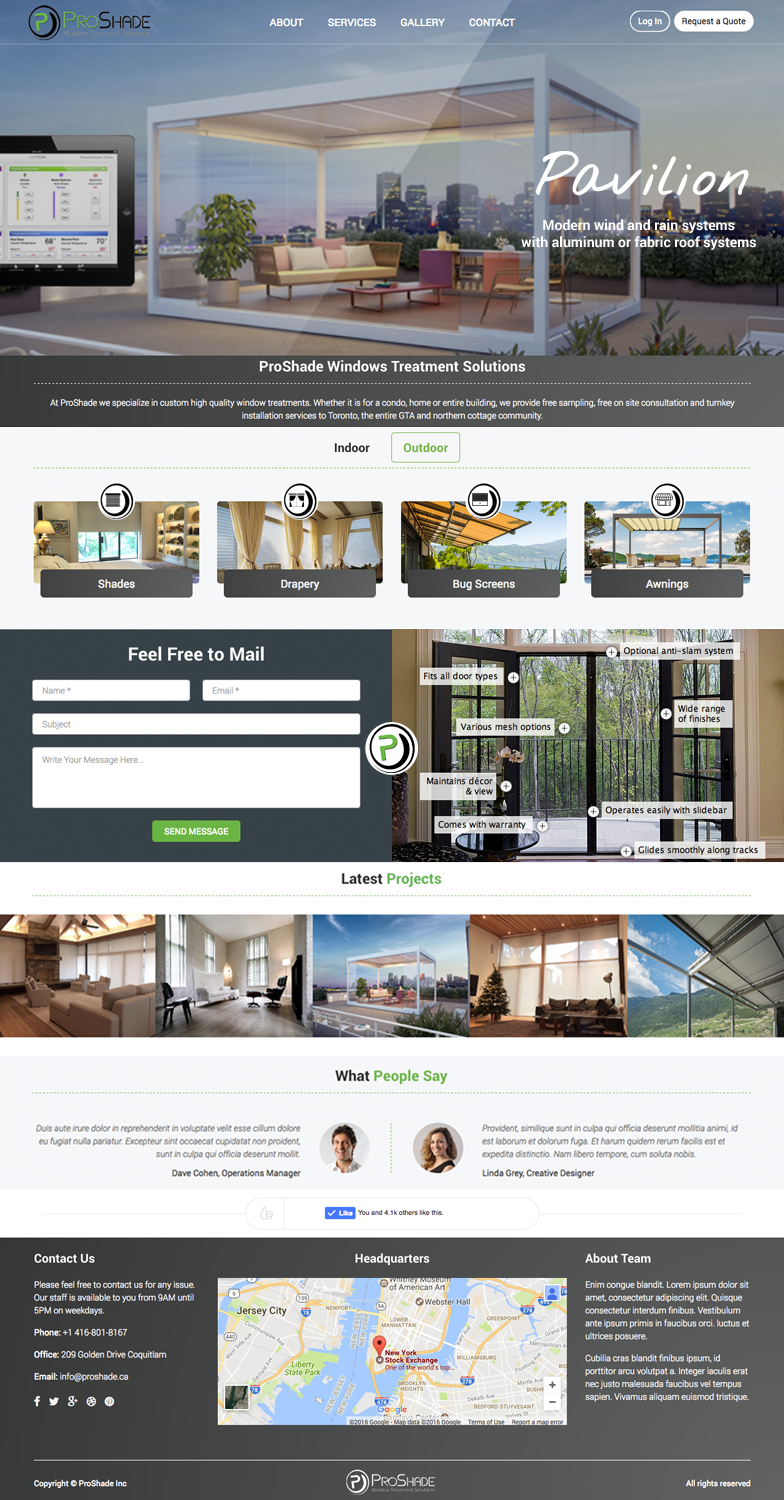 Web Design by cCopilot for ProShade Inc | Design #13085292