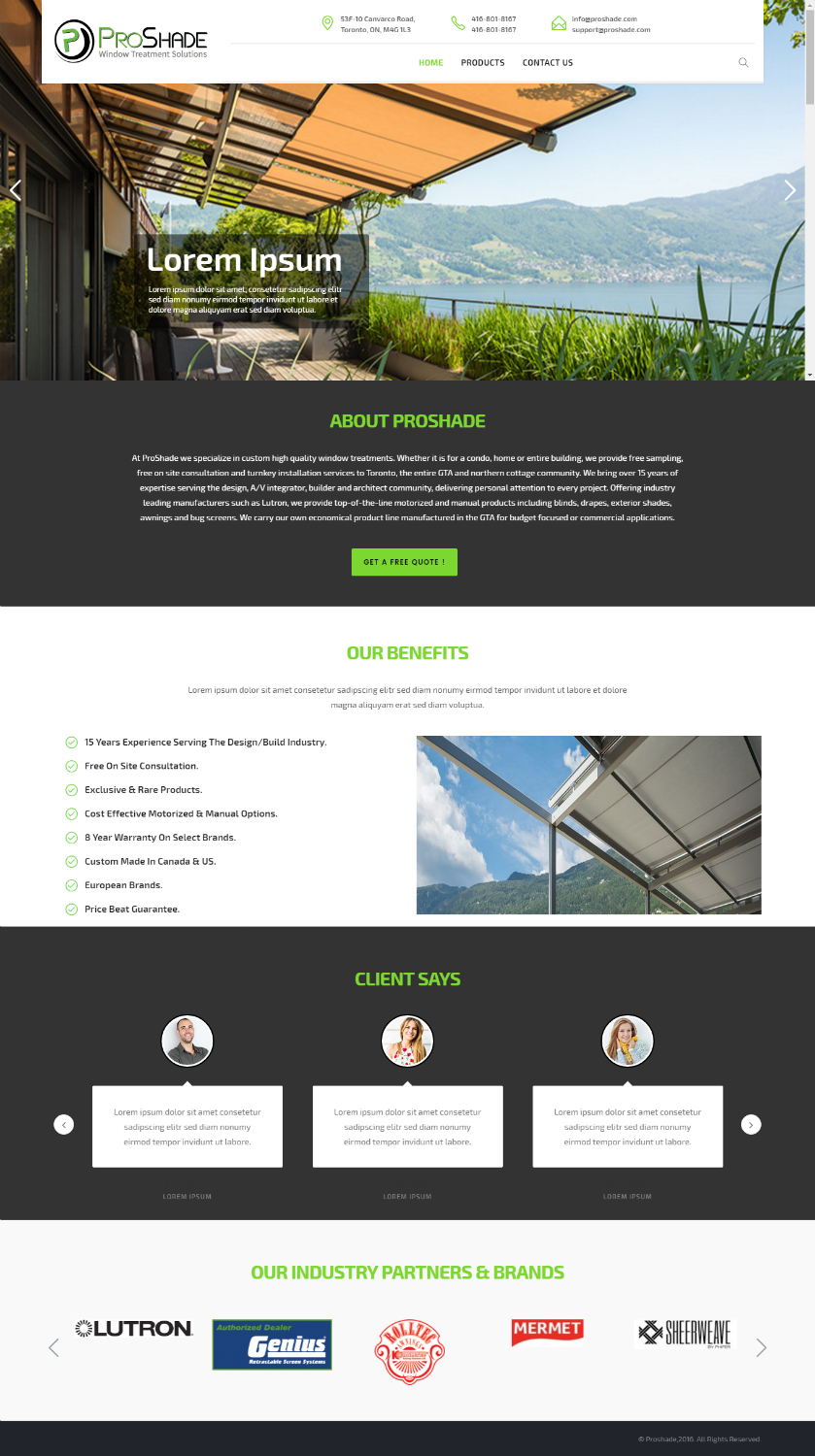 Web Design by valemic for ProShade Inc | Design #12974364