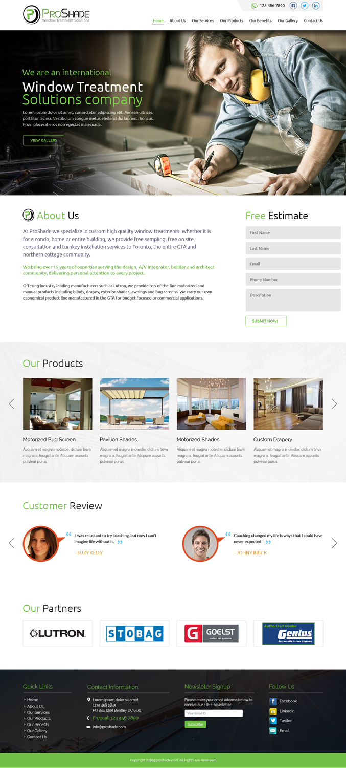 Web Design by Tpith for ProShade Inc | Design #13064656