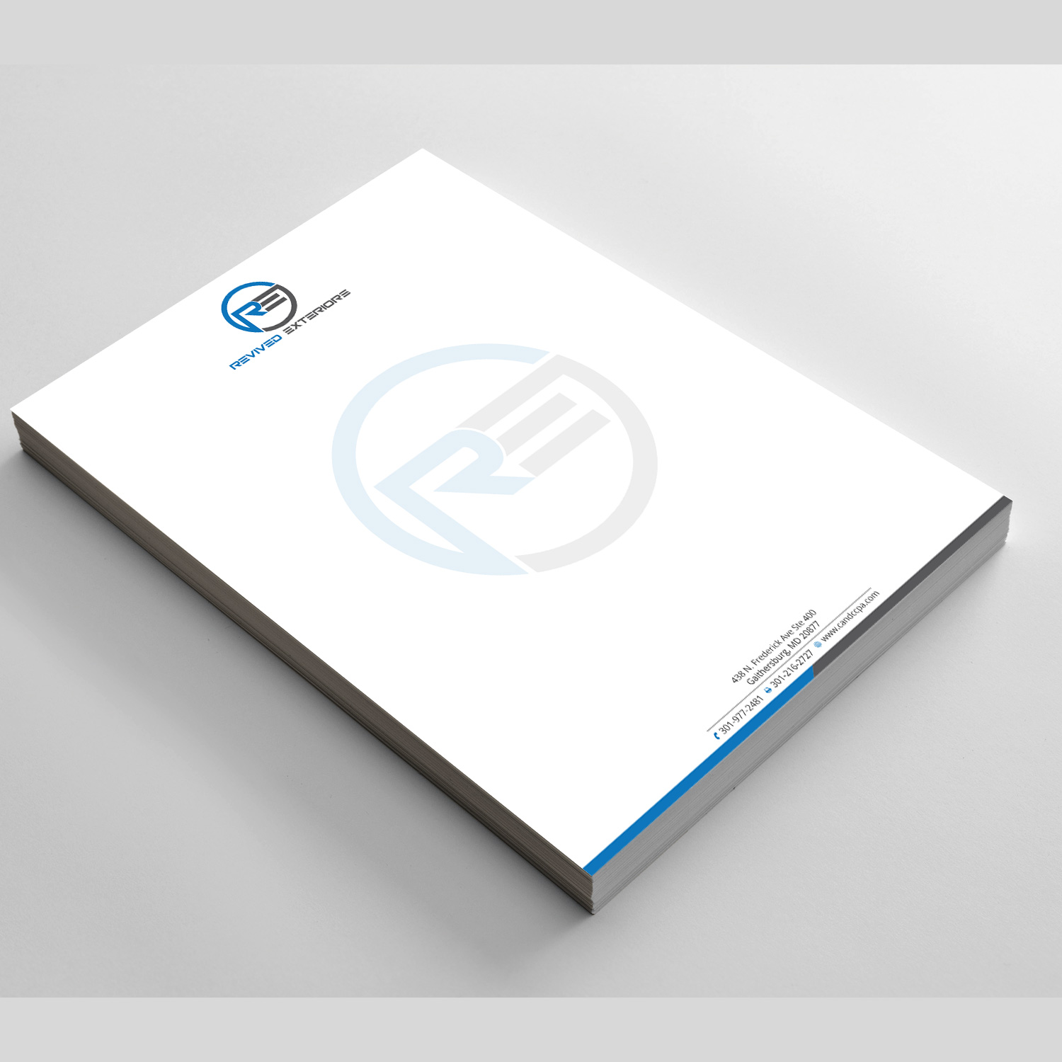 Letterhead Design by Right_D for Revived Exteriors, Inc. | Design #12971911