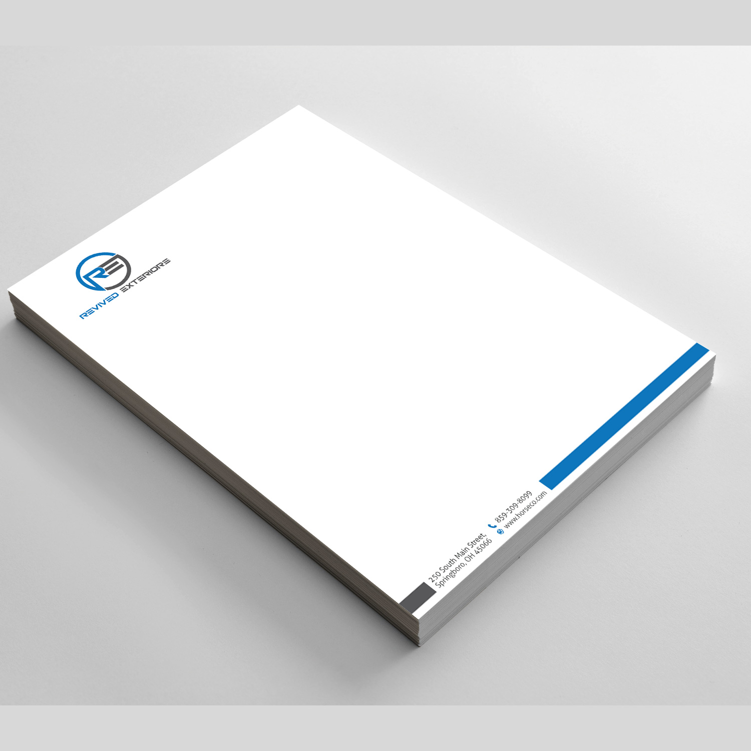 Letterhead Design by Right_D for Revived Exteriors, Inc. | Design #12971912