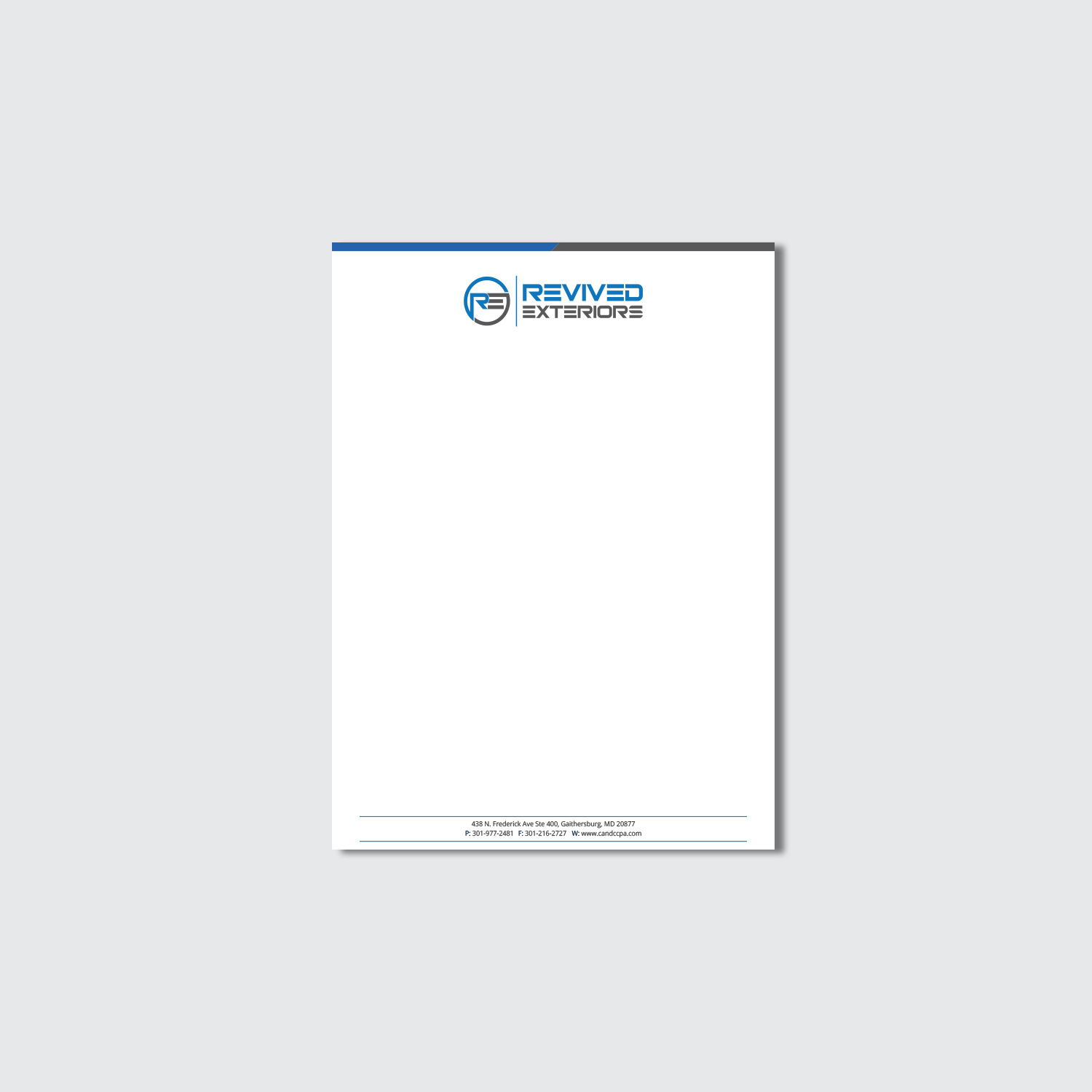 Letterhead Design by Right_D for Revived Exteriors, Inc. | Design #12971928