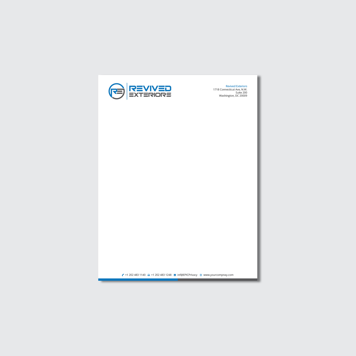 Briefkopf-Design von Right_D für Revived Exteriors, Inc. | Design #12972272