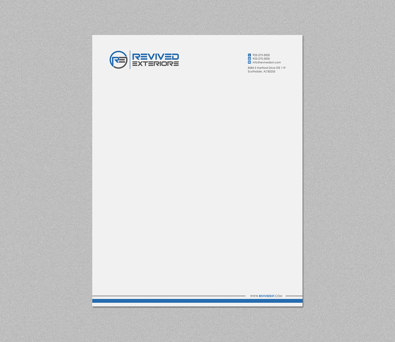 Diseño de Membrete por logodentity para Revived Exteriors, Inc. | Diseño #12969578