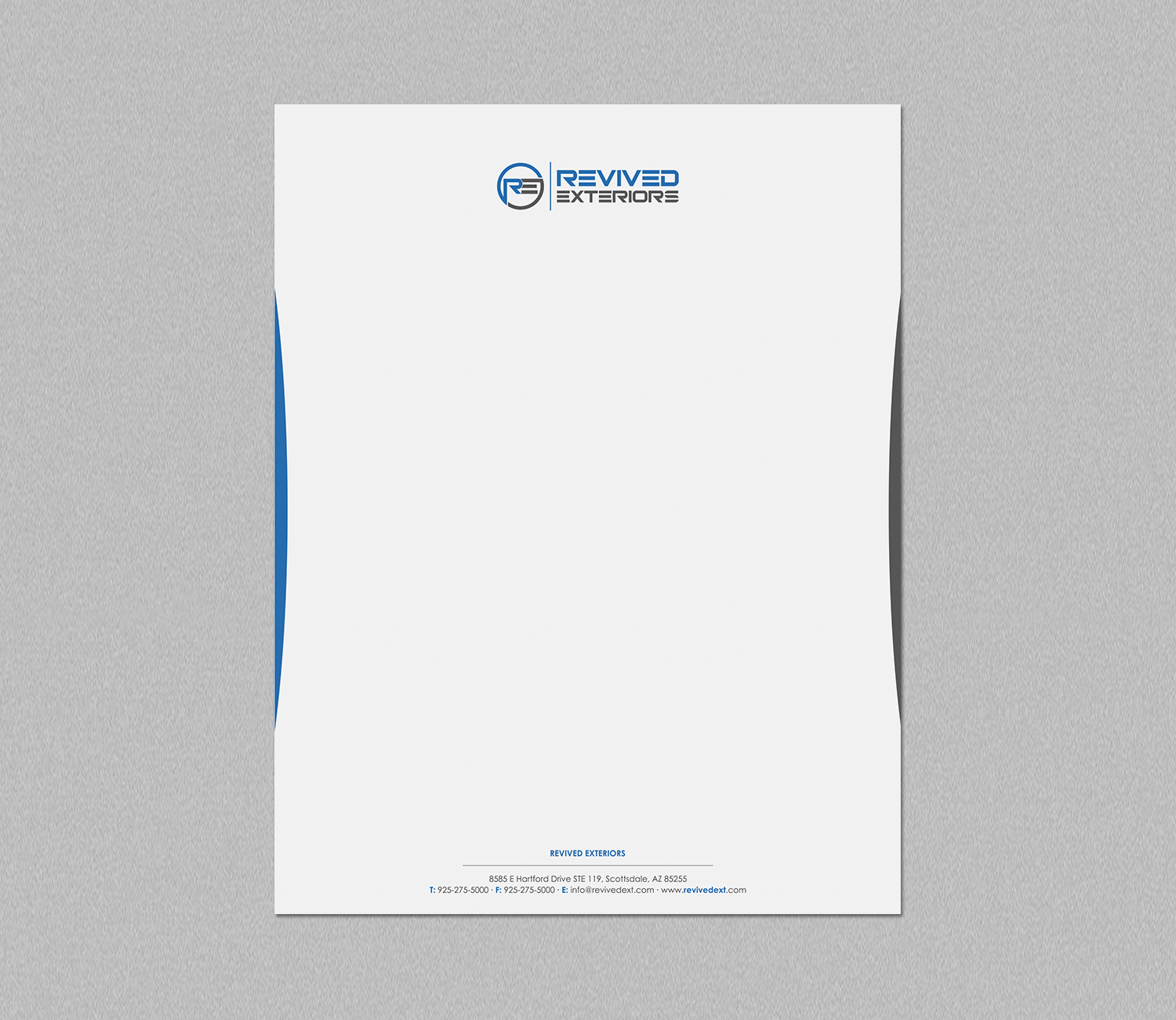 Letterhead Design by logodentity for Revived Exteriors, Inc. | Design #12969895