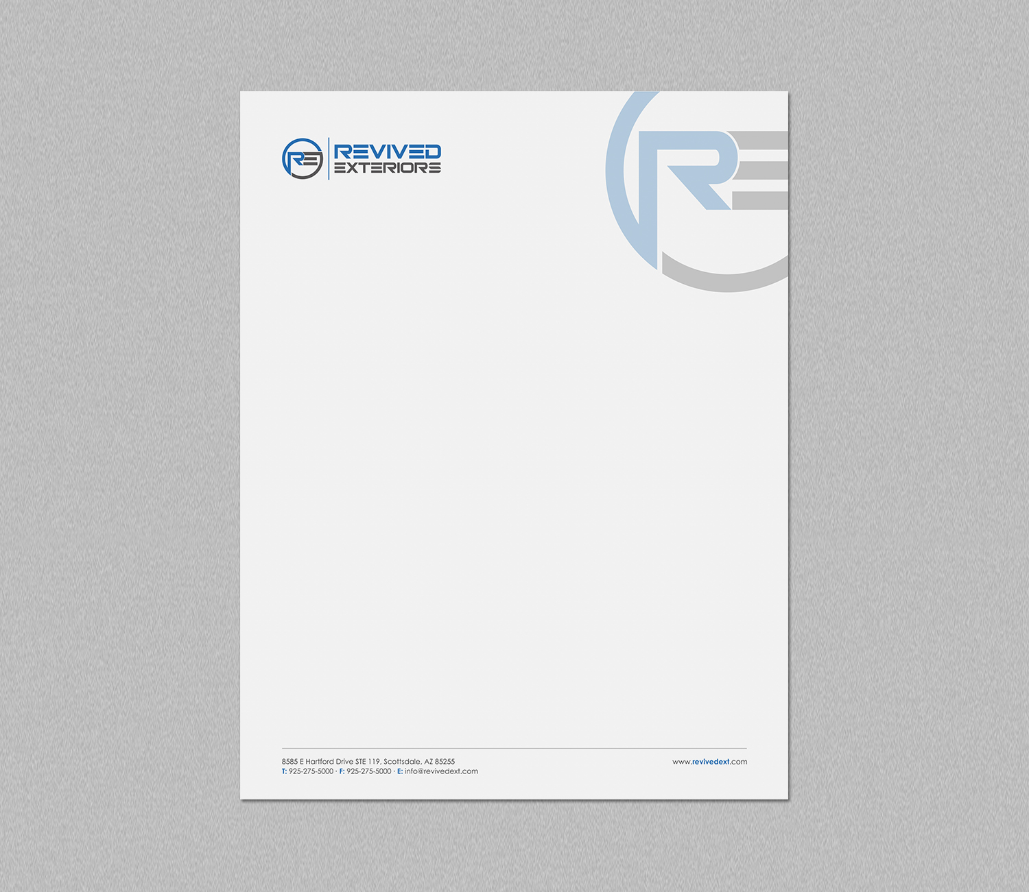 Letterhead Design by logodentity for Revived Exteriors, Inc. | Design #12970116