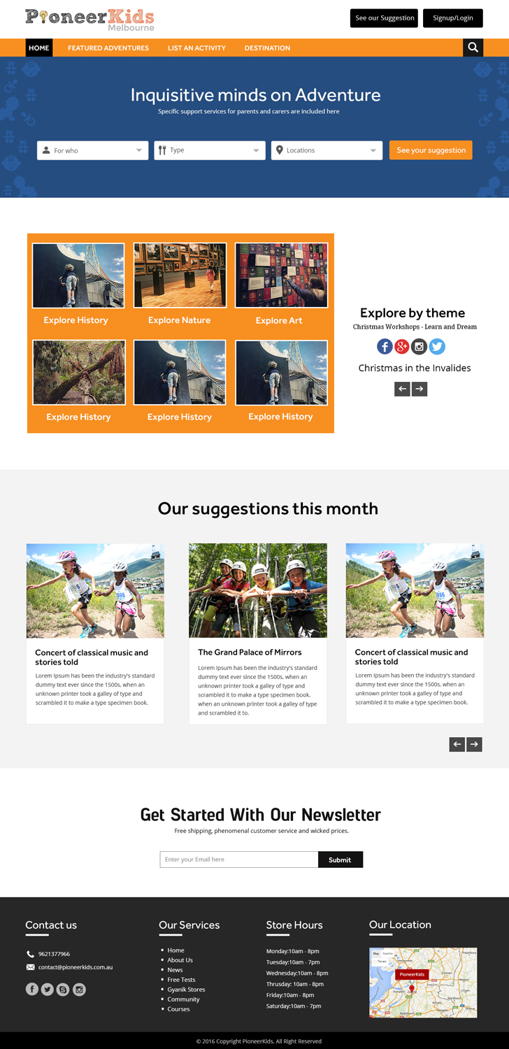 Diseño Web por Xclusive Designers para Pioneerkids | Diseño #13025205