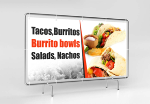 Concession stand banners for a mexican food tent