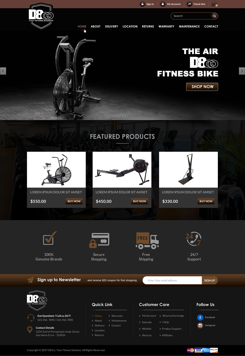 Landing Page Design by Sbss for D8 Fitness | Design: #13058287