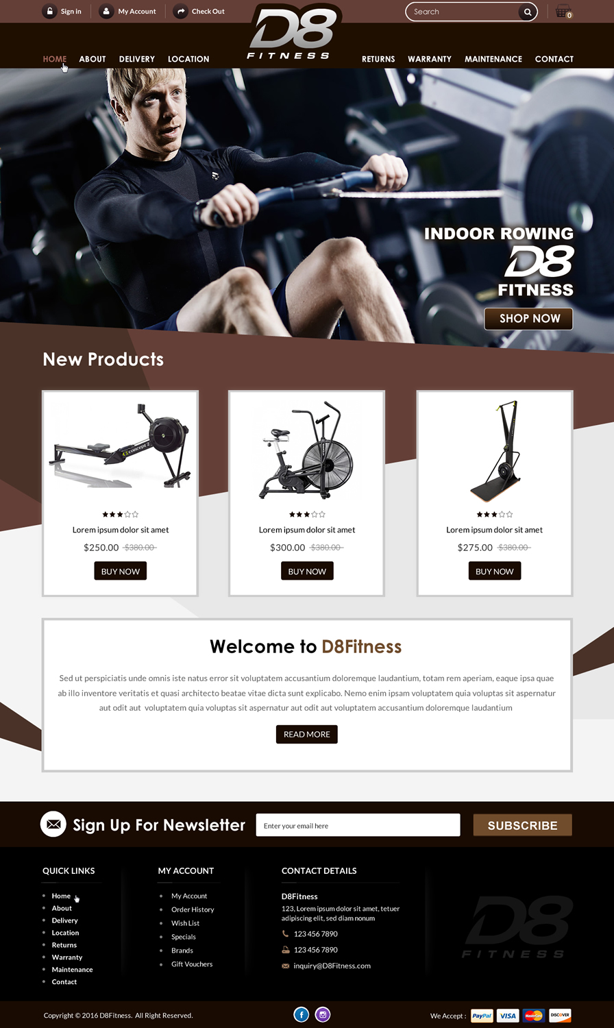 Diseño de Página de Aterrizaje por Creative Design para D8 Fitness | Diseño #13040119