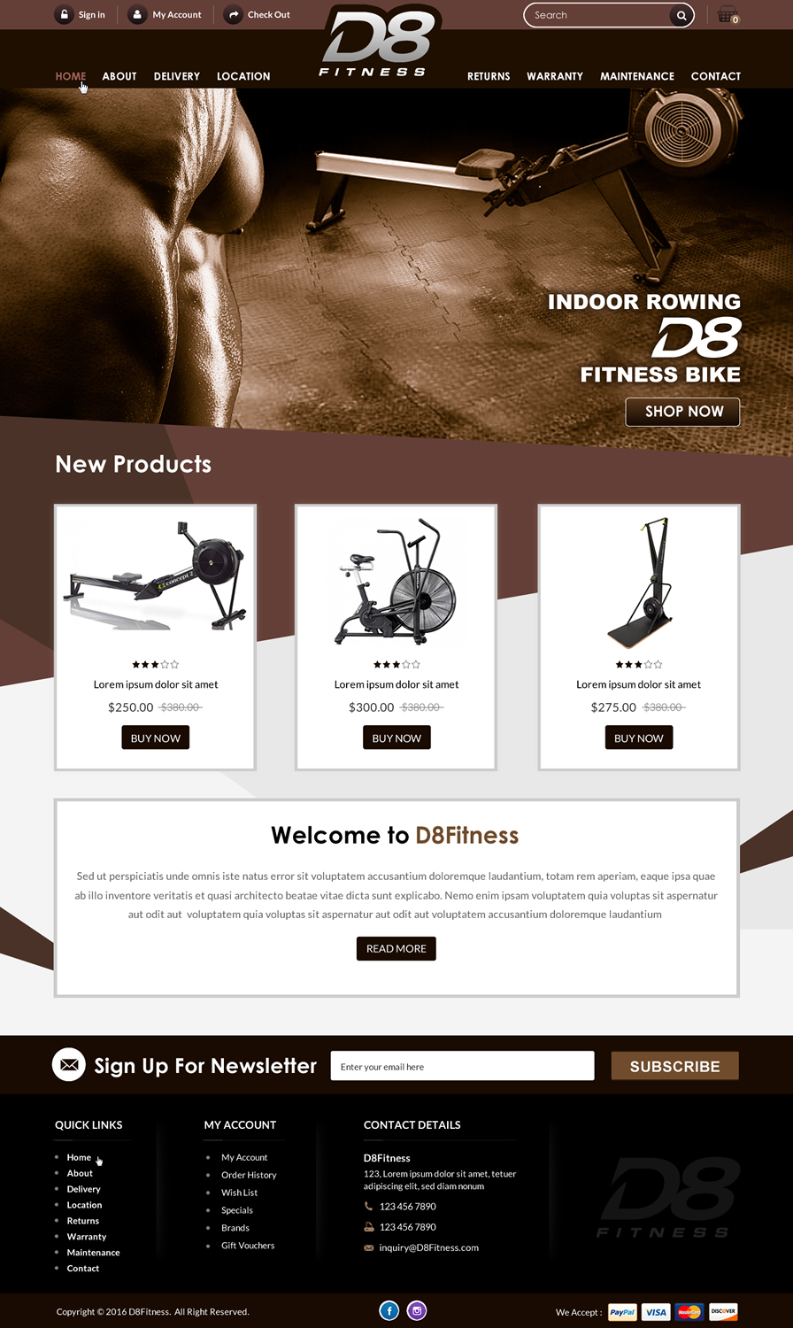 Diseño de Página de Aterrizaje por Creative Design para D8 Fitness | Diseño #13040120