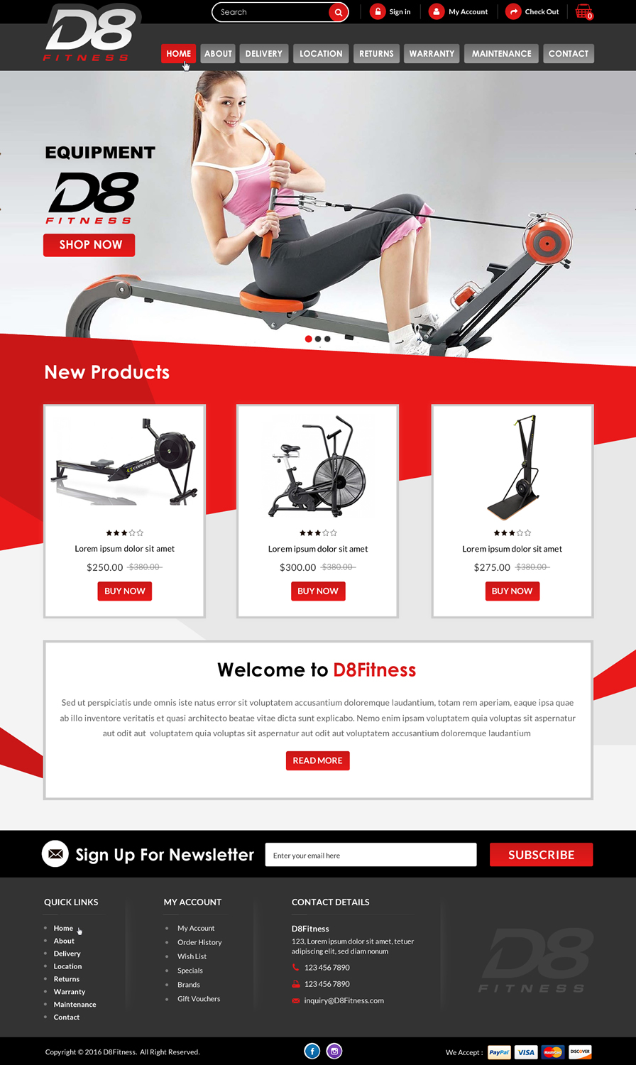 Design de Page d'Accueil par Creative Design pour D8 Fitness | Design #13047177