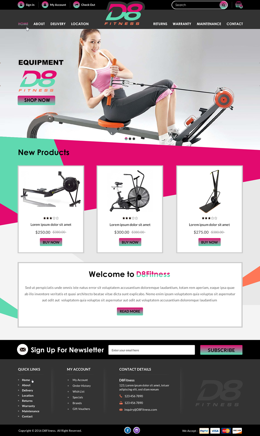 Landing Page Design by Creative Design for D8 Fitness | Design #13047178