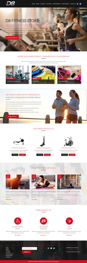 Landing Page Design by Tpith for D8 Fitness | Design: #13060844