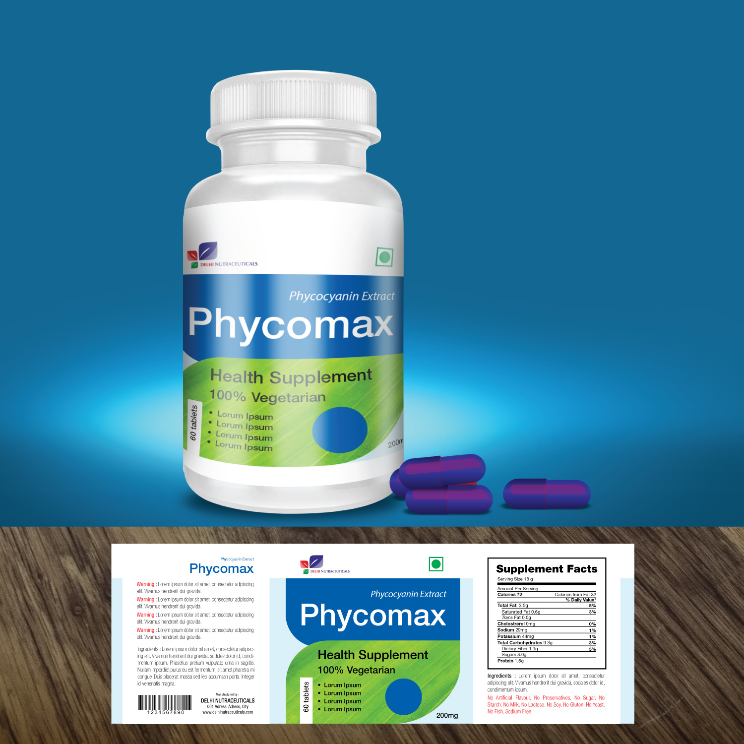 Etikett-Design von GMWIRE für Delhi Nutraceuticals | Design #13067038