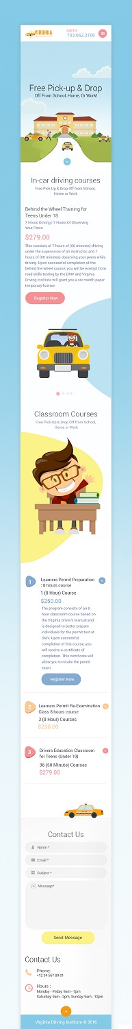 Driving School for Teens Mobile Site  | Web Design by syrwebdevelopment
