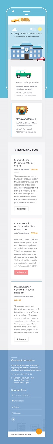 Driving School for Teens Mobile Site  | Web Design by nzdesigners