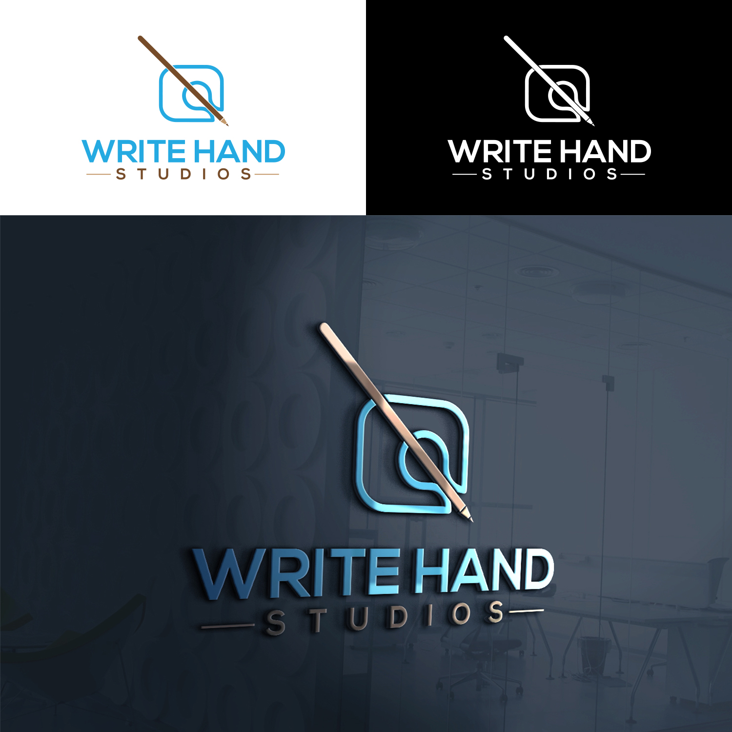 Logo Design by IMD-HUB for Write Hand Studios | Design #12998646