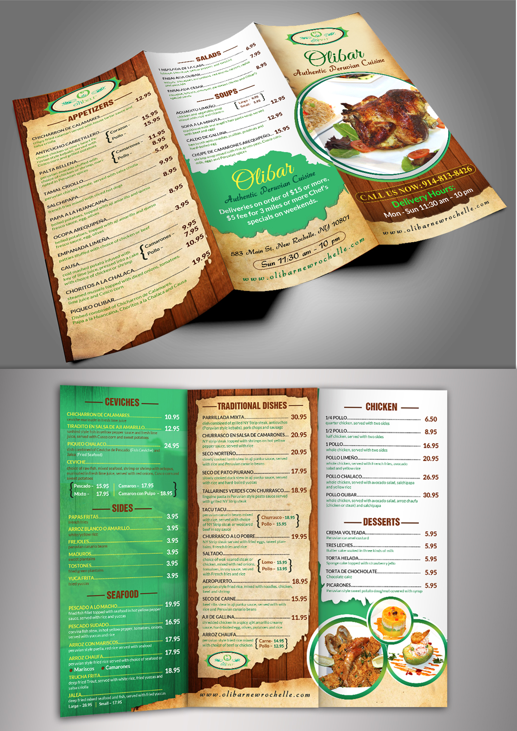 Flyer Design by debdesign for Olibar Peruvian Cuisine | Design #13070599