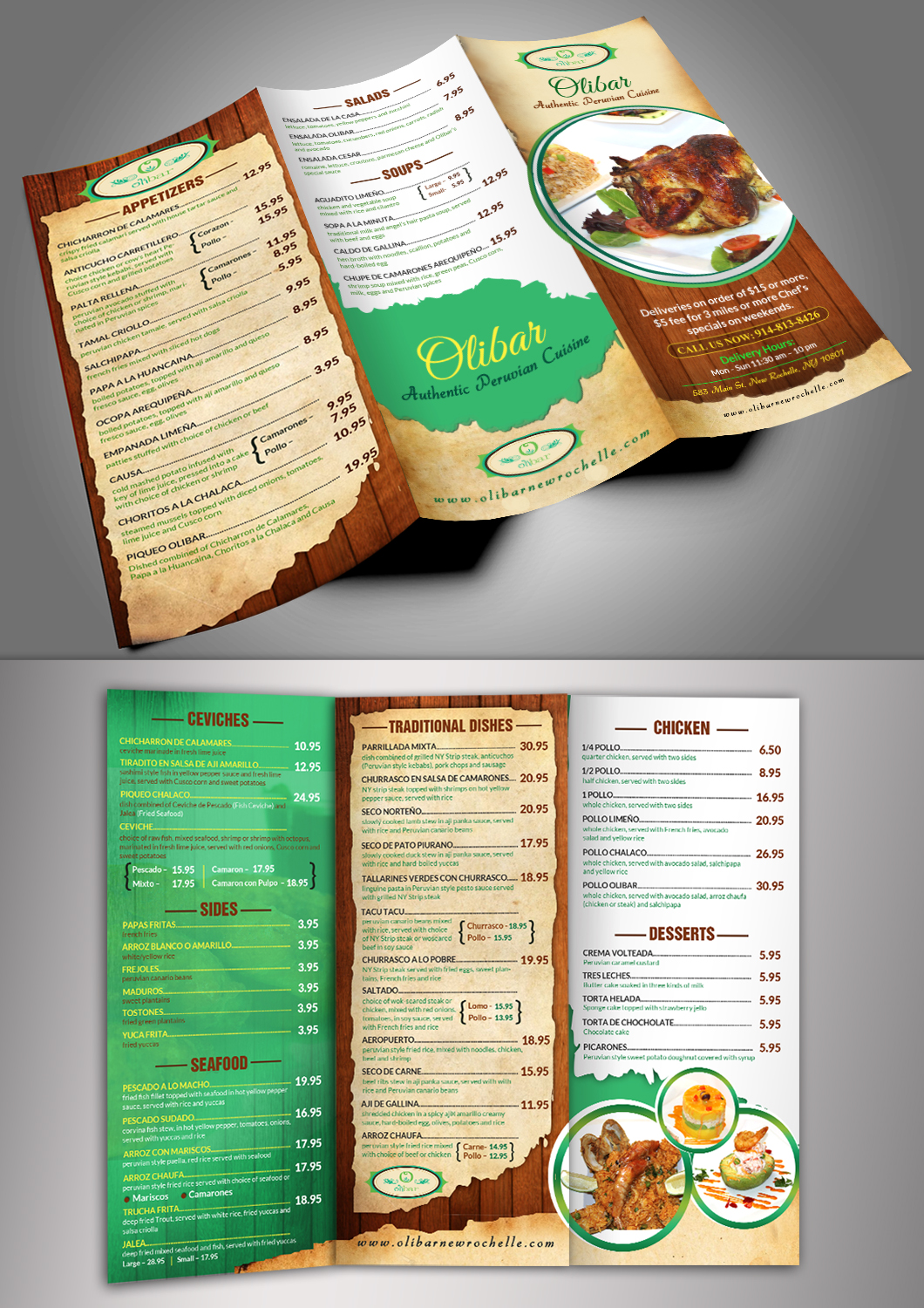 Flyer Design by debdesign for Olibar Peruvian Cuisine | Design #13080014