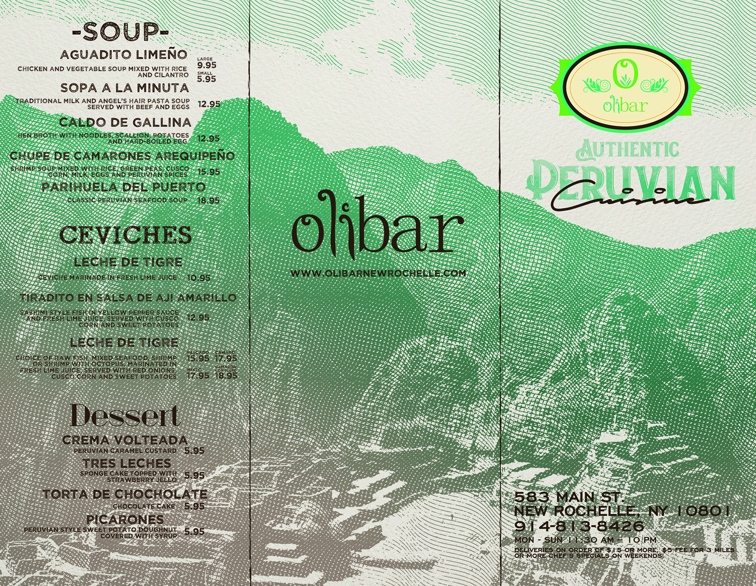 Flyer Design by mrmrnjr for Olibar Peruvian Cuisine | Design #13103461