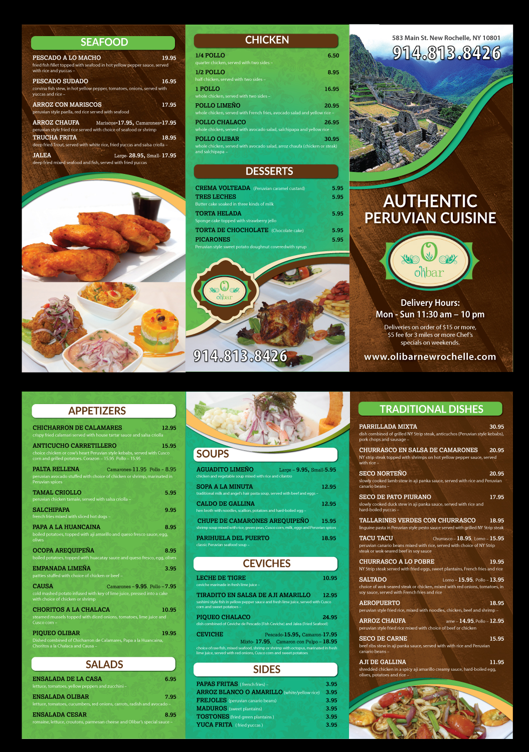 Flyer Design by meet007 for Olibar Peruvian Cuisine | Design #13081707