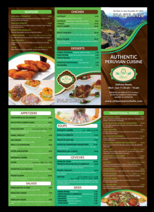 Flyer Design by meet007 for Olibar Peruvian Cuisine | Design: #13094522