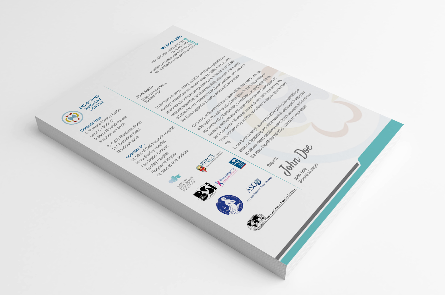 Stationery Design by SL Designer for Endocrine Surgery Centre | Design #15353553