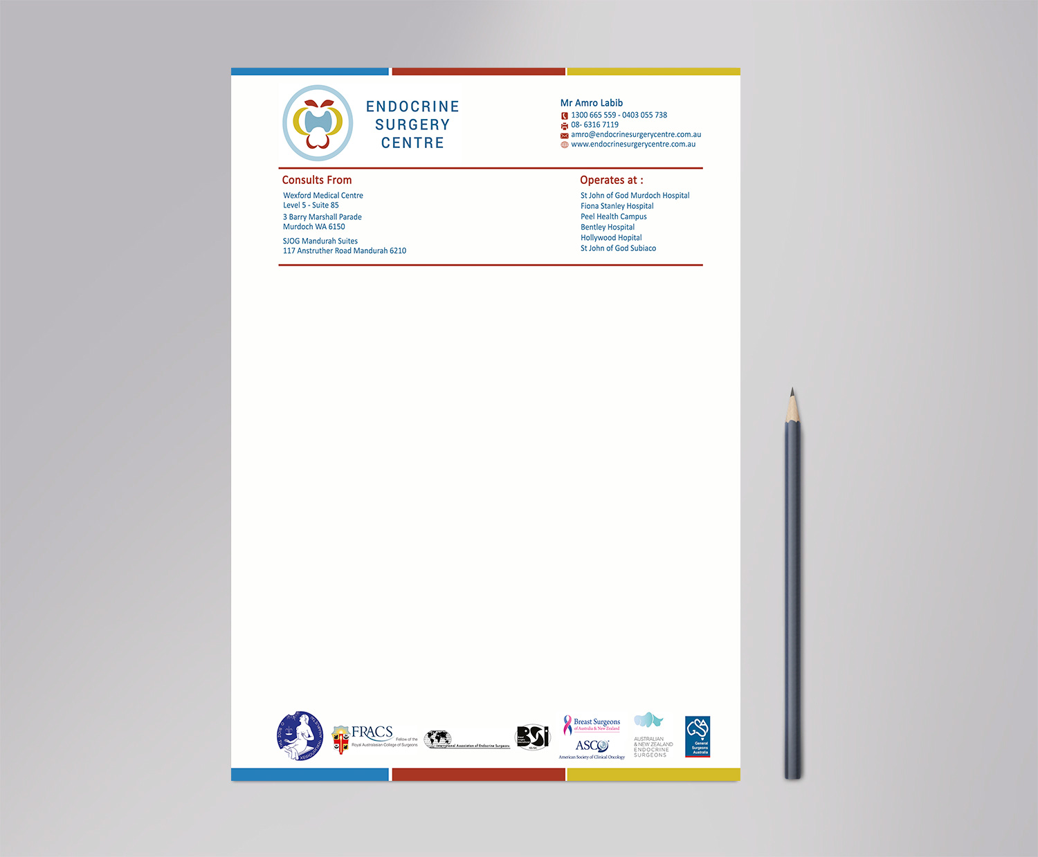 Stationery Design by Designs 2019 for Endocrine Surgery Centre | Design #15373499