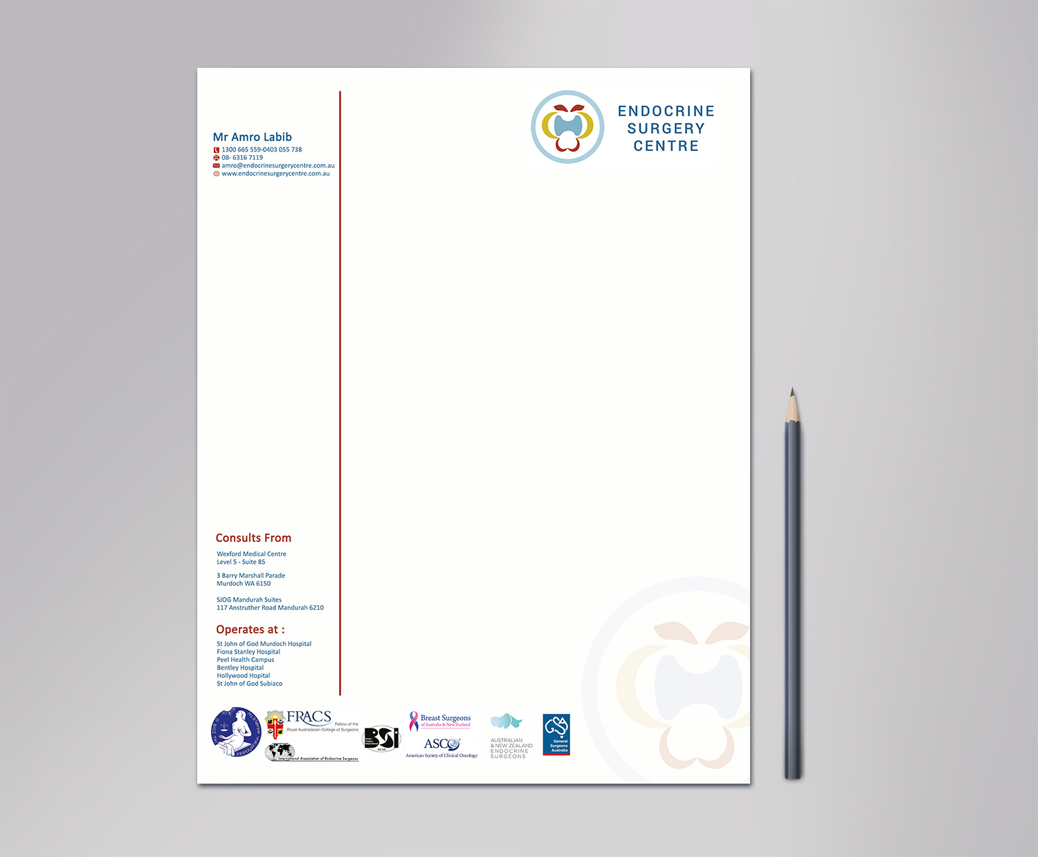 Stationery Design by Designs 2019 for Endocrine Surgery Centre | Design #15373501