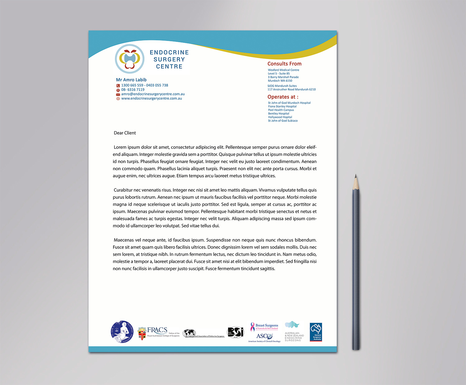 Stationery Design by Designs 2019 for Endocrine Surgery Centre | Design #15373849