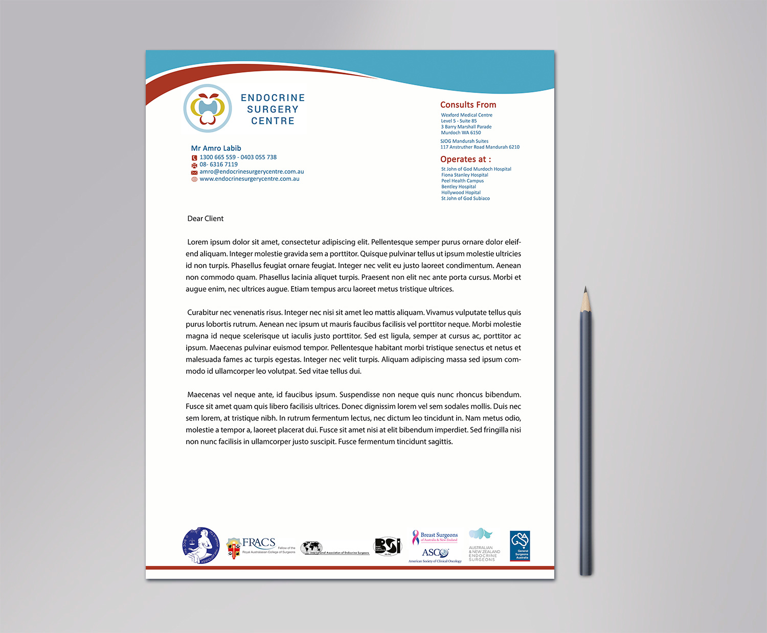 Stationery Design by Designs 2019 for Endocrine Surgery Centre | Design #15373852