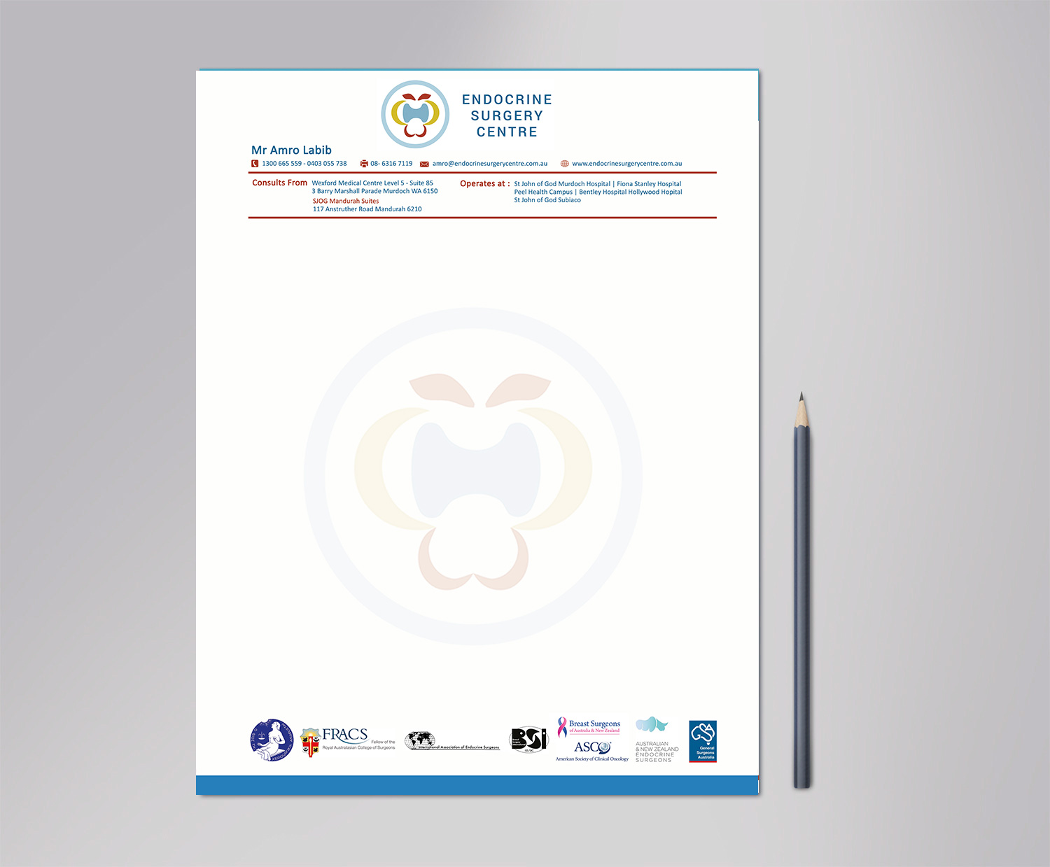 Diseño de Papelería por Designs 2019 para Endocrine Surgery Centre | Diseño #15379384