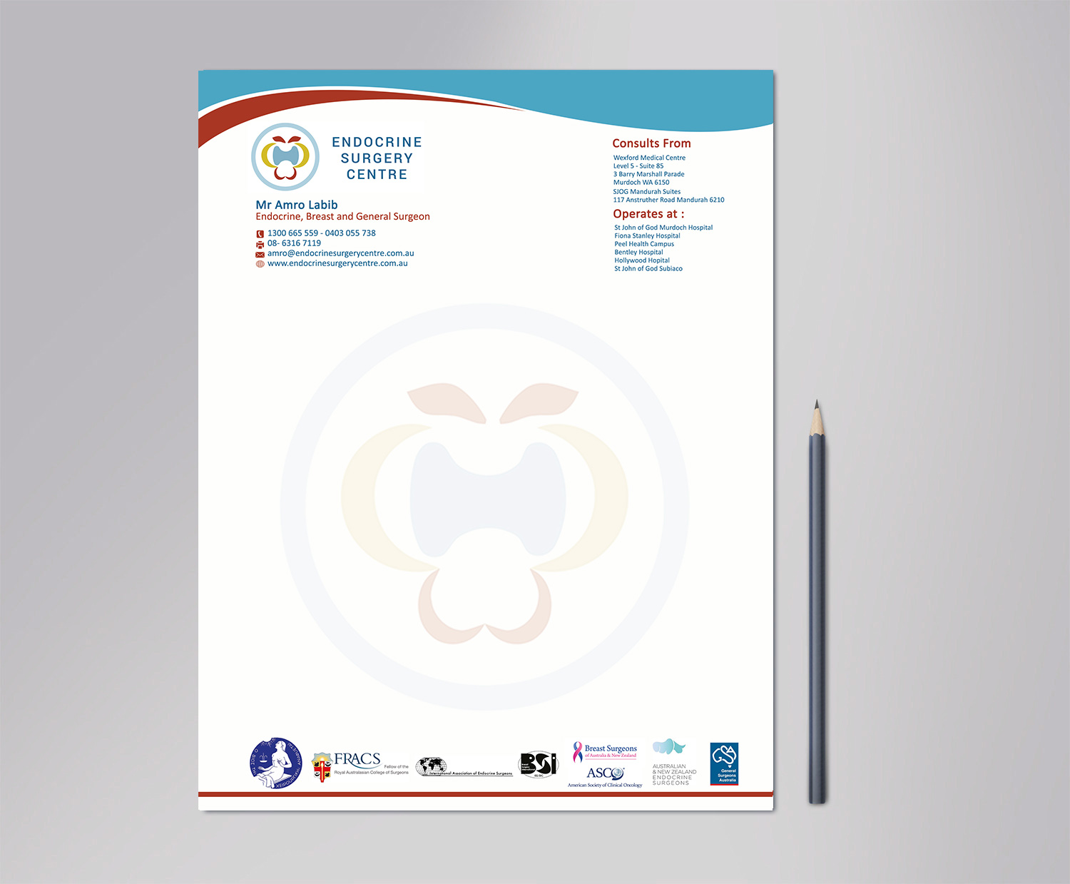 Stationery Design by Designs 2019 for Endocrine Surgery Centre | Design #15397813